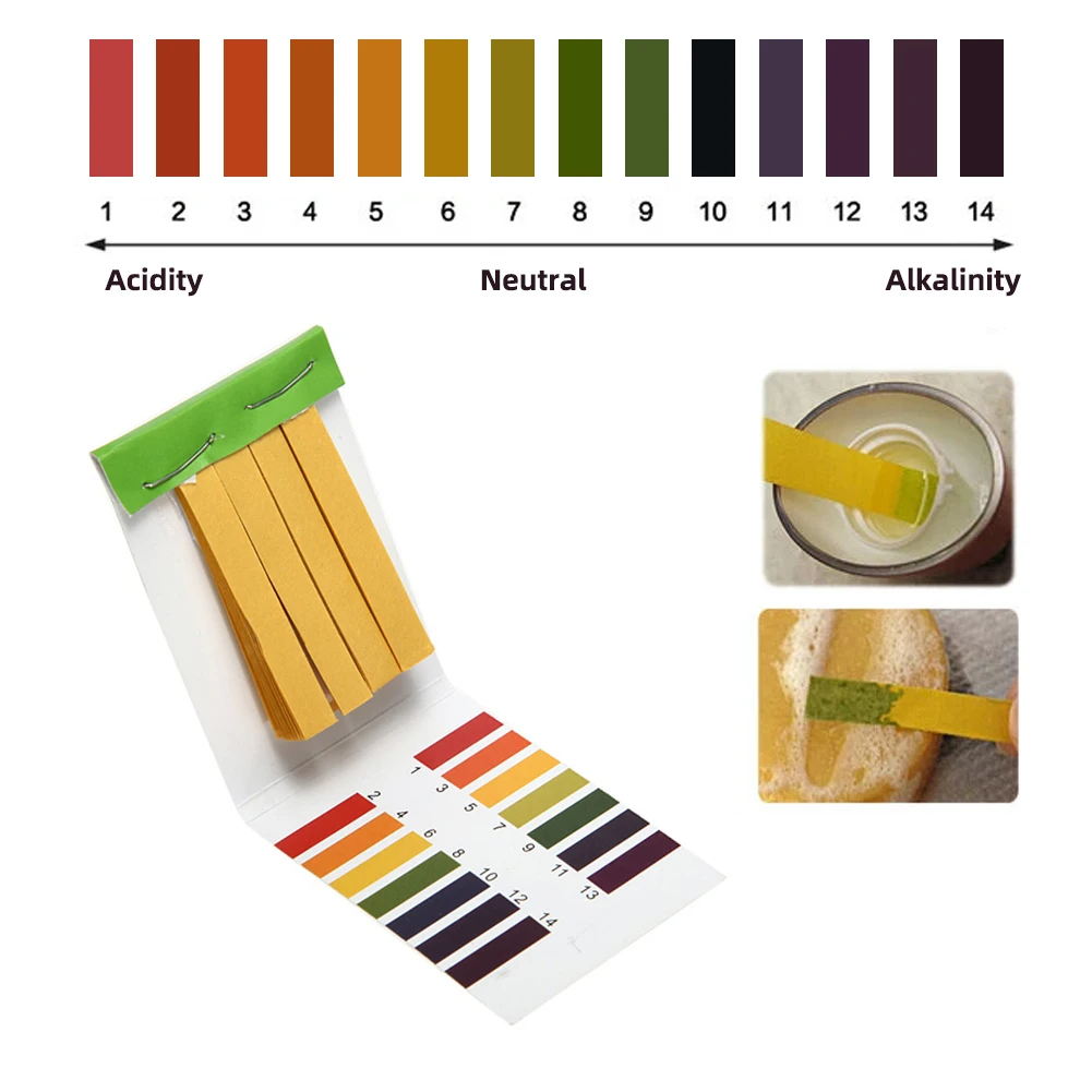 Papier PH 1-14, 80 bandelettes/ensemble, Test précis du sol pour l'eau potable, les liquides, les cosmétiques