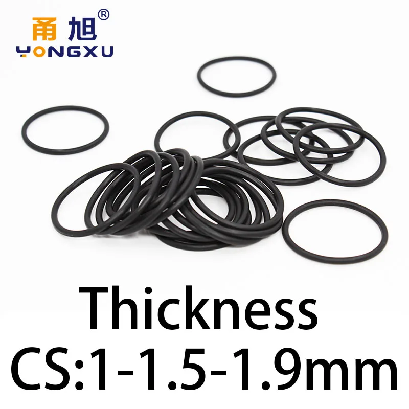 O-ring thickness 1/1.5/1.9mm CS fluororubber FKM sealing temperature resistant gasket rubber ring complete in specifications.-