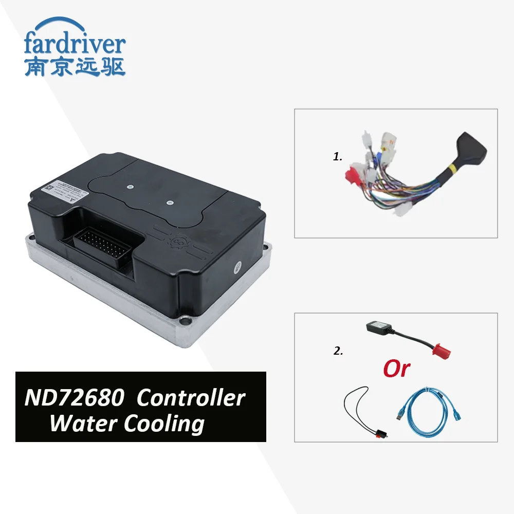 

Контроллер Fardriver ND72680, встроенное водяное охлаждение, 72 В, синусоидальный программируемый электрический контроллер отладки для двигателя 4-6 кВт
