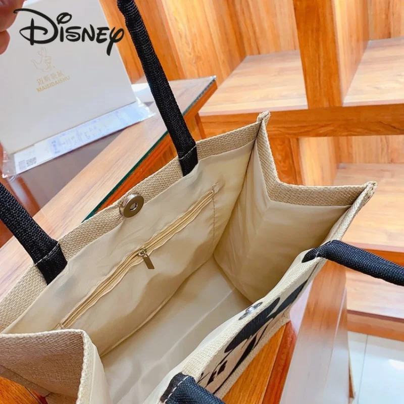 Disney-Bolso de mano de Mickey para mujer, bolsa de compras informal, versátil, de gran capacidad, de alta calidad, a la moda, novedad de 2023