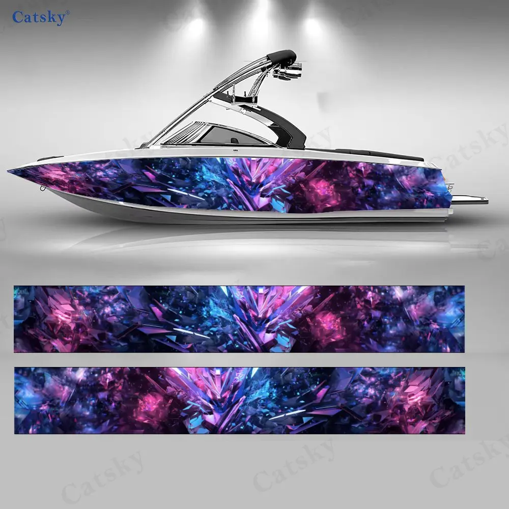 

Наклейки Interstellar Colorful Streamer Boat Stickers, водонепроницаемые виниловые наклейки из ПВХ для рыболовных лодок, прочный и стильный дизайн