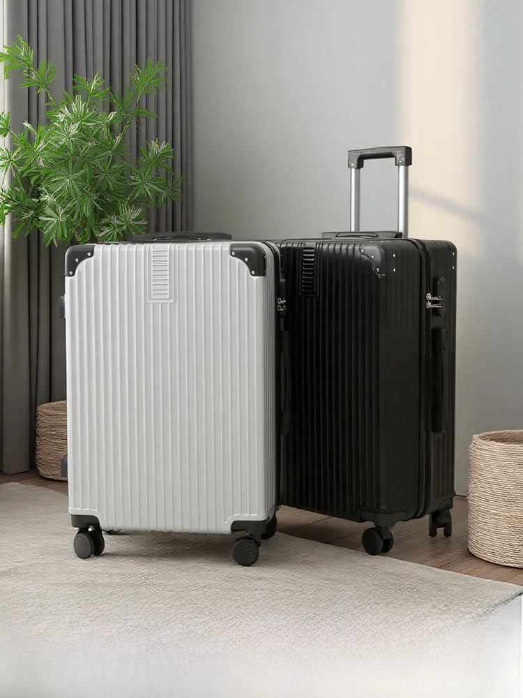 universal-travel-suitcase-luggage-20-inch-carry-on-women's-leather-bag-with-combination-lock-simple-style-pc-abs-material