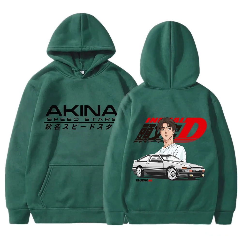 Anime Initial D Hoodies for Men Graphic Japanese Automotive AE86 Hooded Women Sweatshirts 90s Harajuku HIP HOP Sweatshirt Male