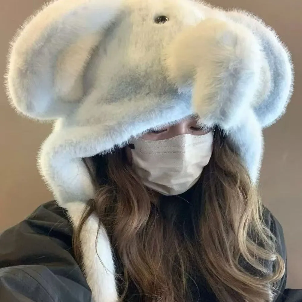 Funny Winter Balaclava Hat Cold-proof Windproof Beanies Cap Keep Warm Thickened Ear Protection Hat for Women