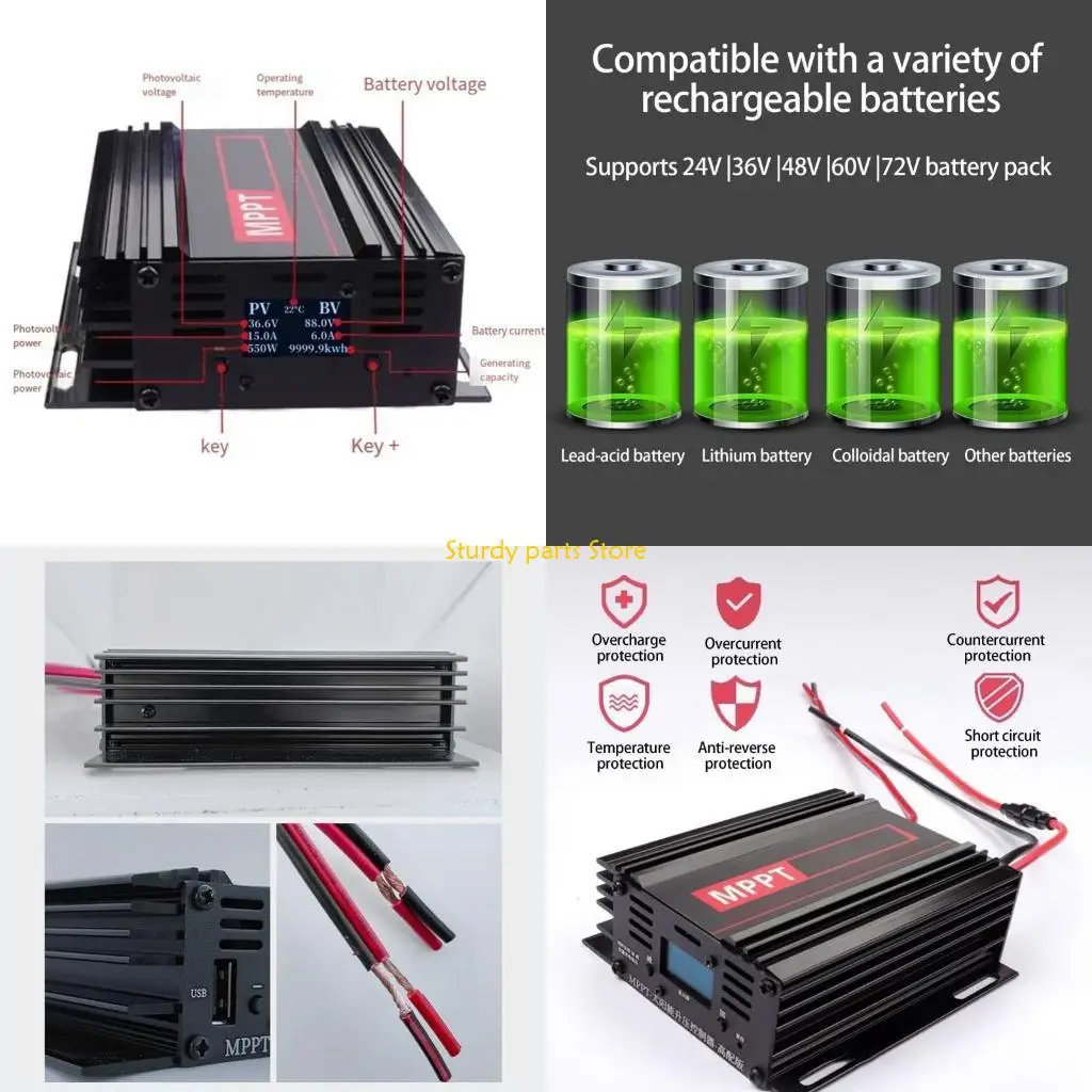 

97QC Practical Efficient 22A MPPT Controllers for 24V to 72V Batteries with Advanced Temperature Control Casual Use