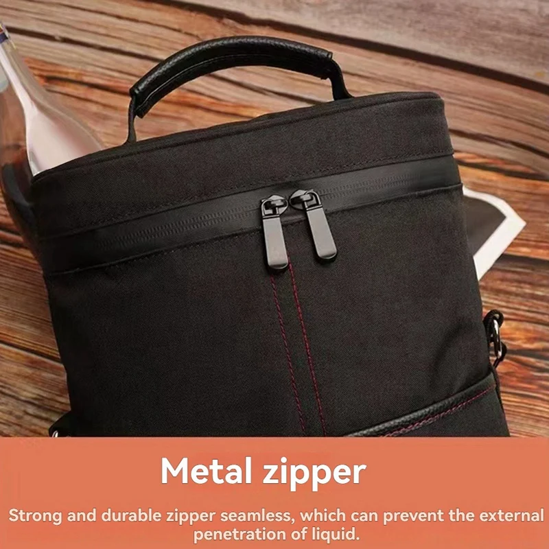 BAAG-2 زجاجة النبيذ حقيبة النبيذ الناقل النبيذ هدية حمل حقيبة ، مانعة للتسرب ومعزولة النبيذ حقيبة للحفاظ على البرودة زجاجة النبيذ شنطة هدايا