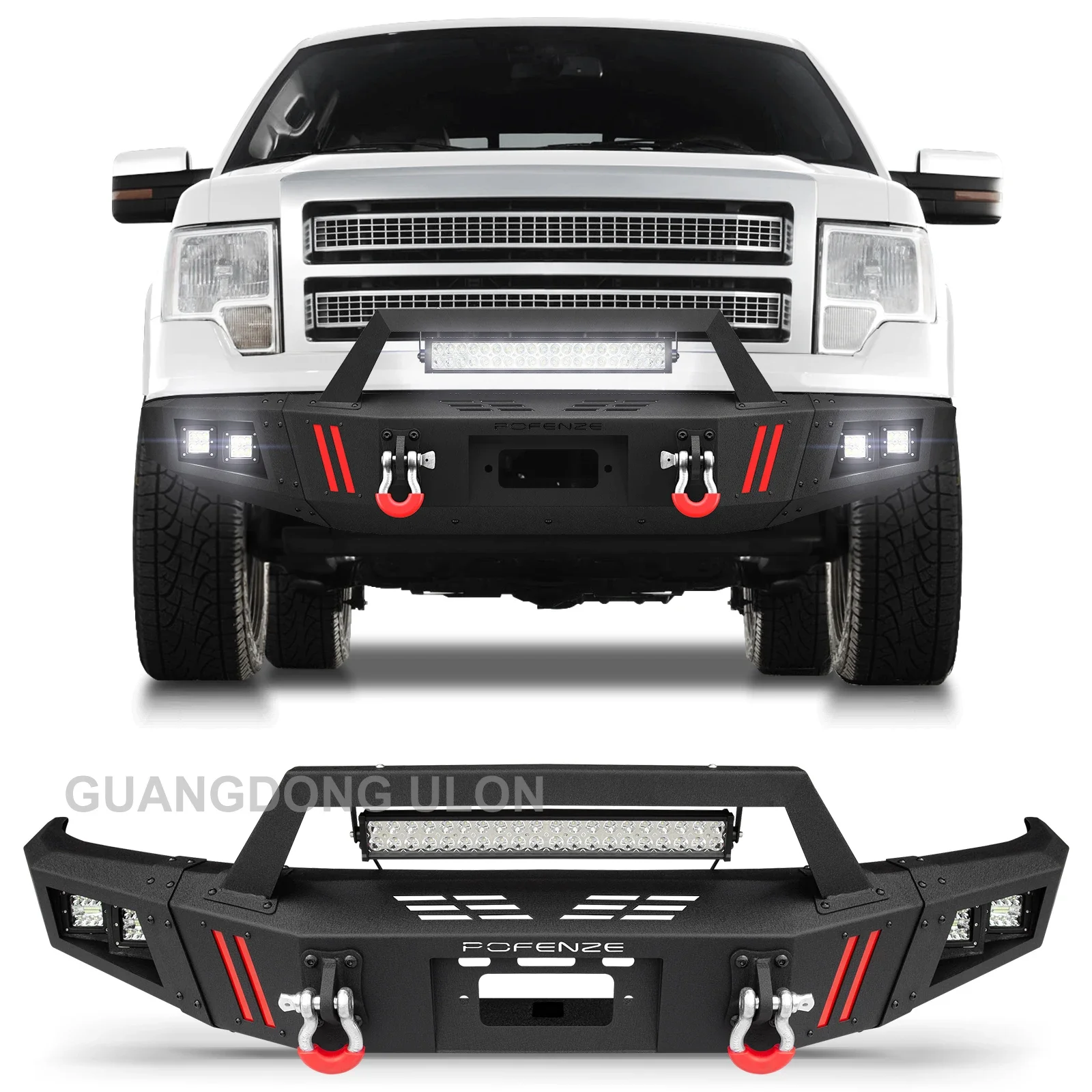 Factory Price 2015-2017 F150 Front Bumper Rear  Offroad Accessories Led Lights D-Rings Pickup Truck  for Ford