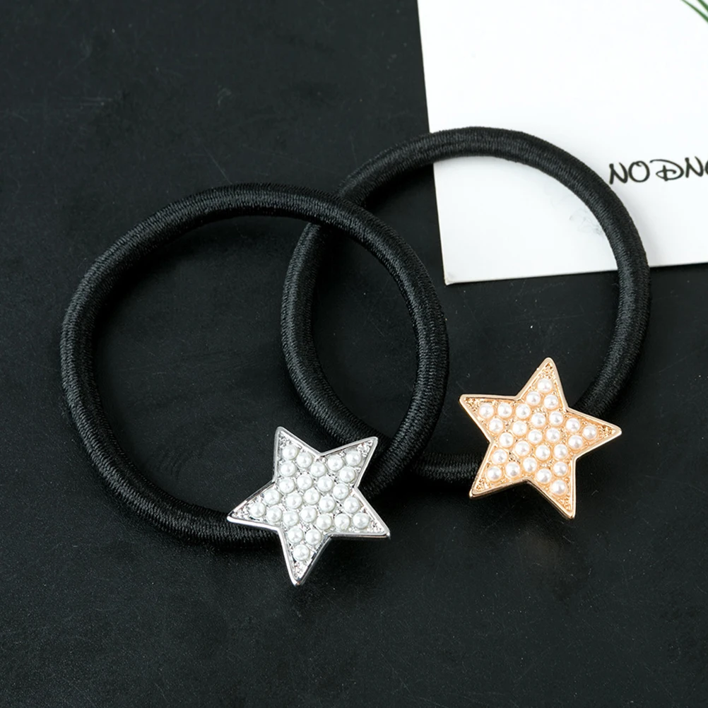 

3pcs Star Pearl Hair Rope Creative Elegant Scrunchies Delicate Design Multi-Functional Hair Tie Women Decorative Gift
