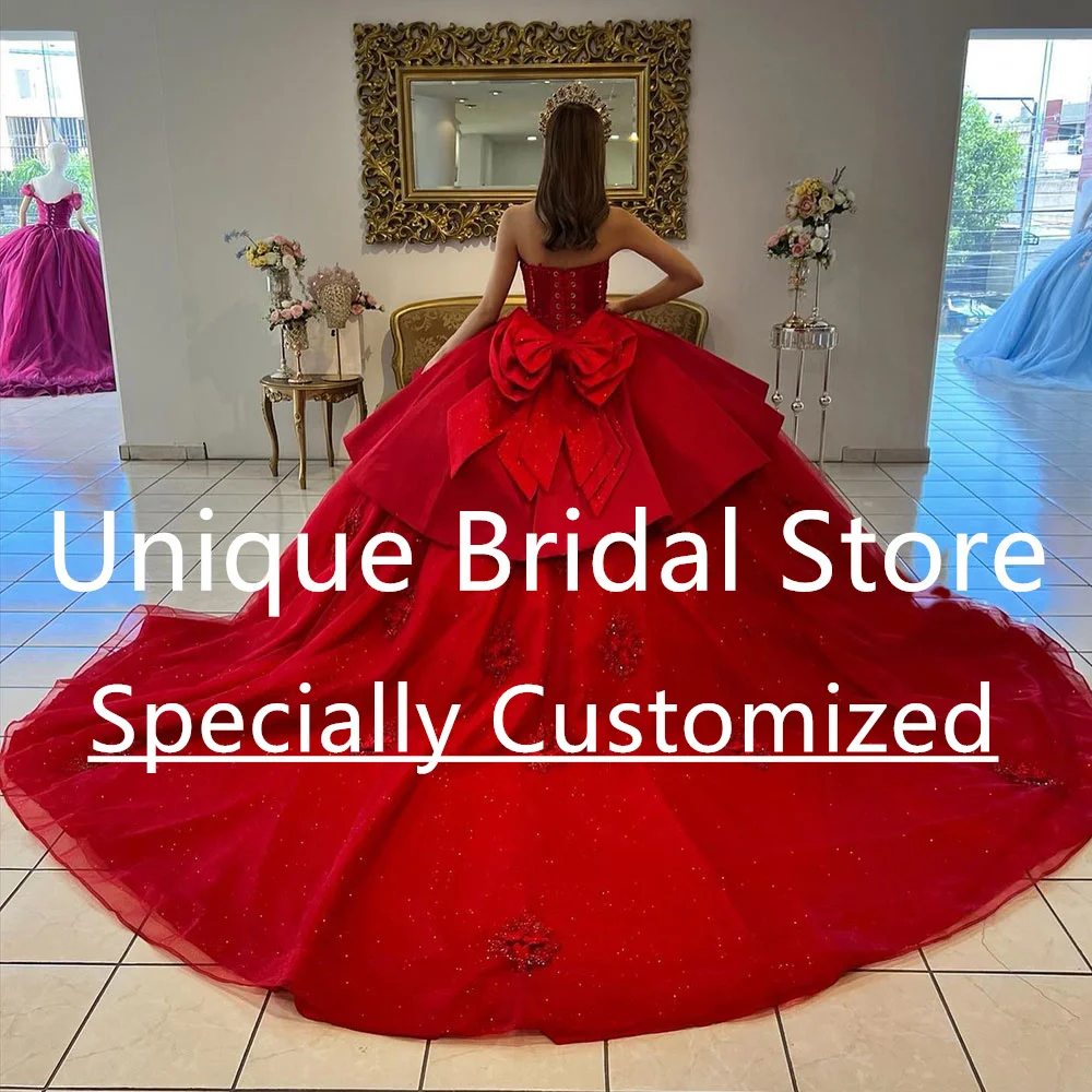 CustomizedVestidos De 15 Años Quinceañeras 2023 Sweetheart Ball Gown Sweep Train Lace-up Bow Applique Exquisite Tiered Festa