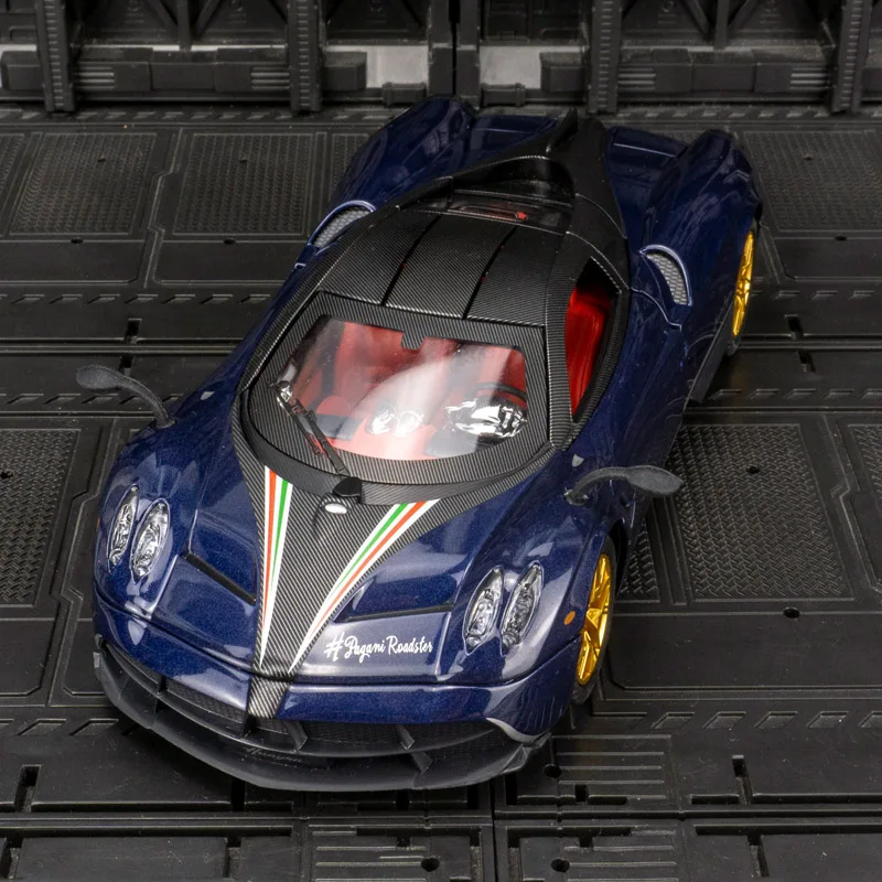 Colección de accesorios para coche modelo de coche de carreras de aleación Pagani 1:24, puertas y capó de motor, maletero se puede abrir