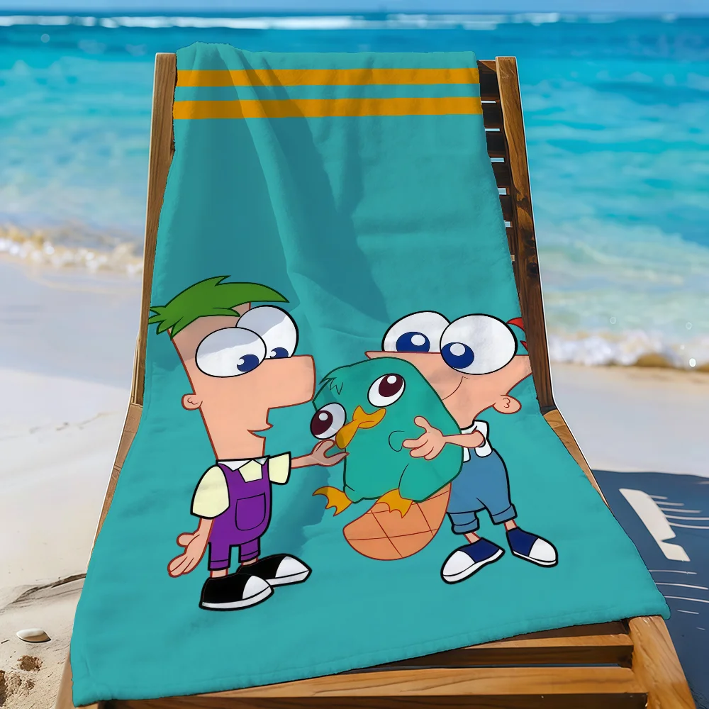 DSN P-Phineas and F-Ferb Perry funny Towel Quick Drying Beach Towels Are Suitable For Swimming Pools Camping Yoga And The Gym