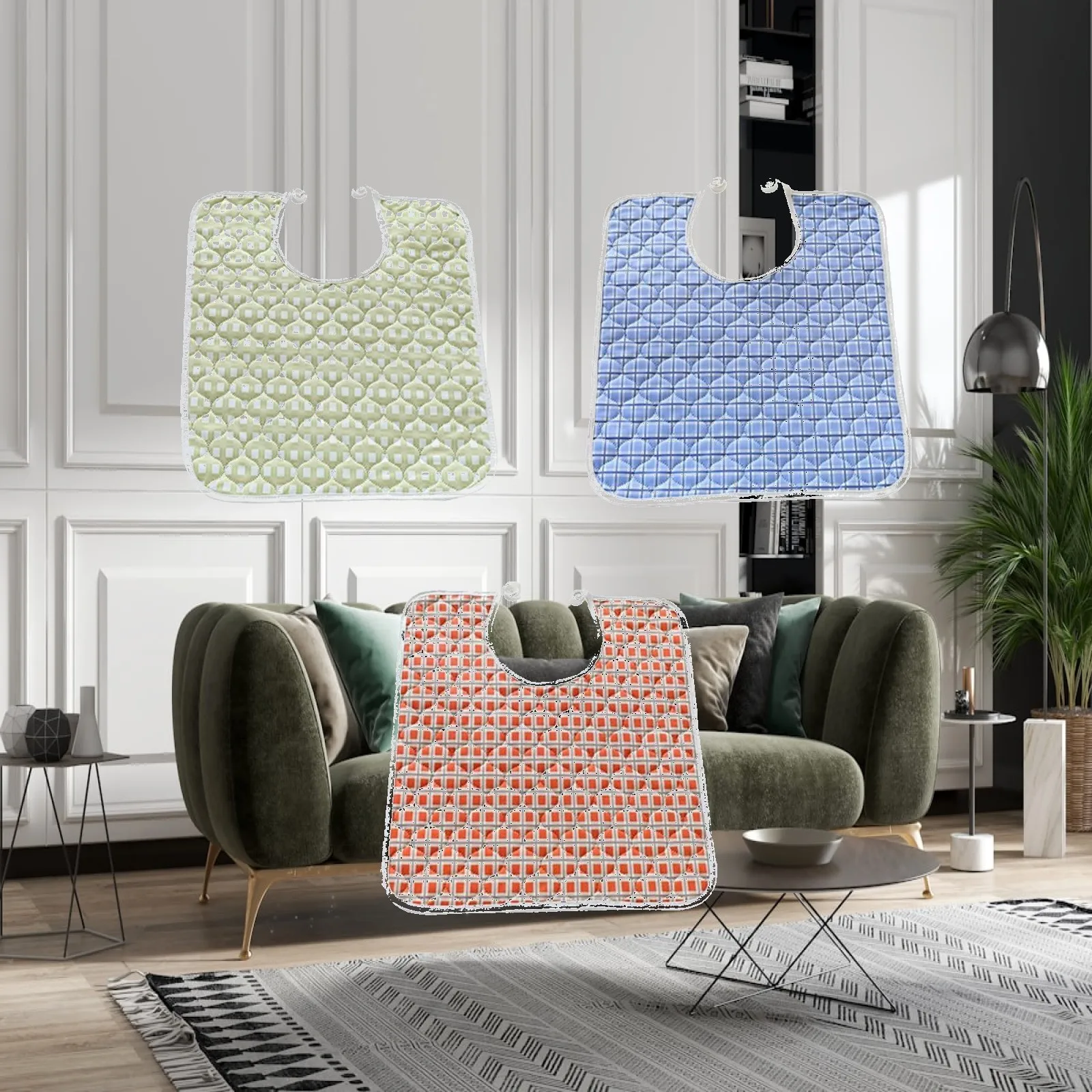 3 Pieces Large Adult Bibs Clothing Protectors Waterproof Apron Reusable