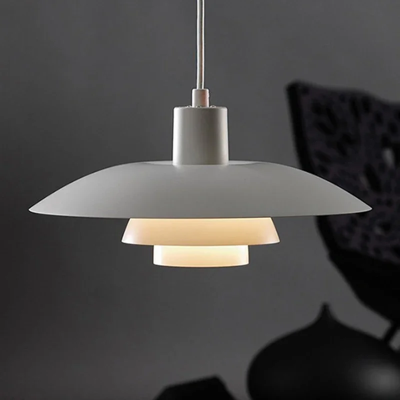 

Modern Nordic White Flying Saucer Dining Room Small Chandelier Bedroom Bedside Hanging Lamp Study Bar Counter Led Pendant Light