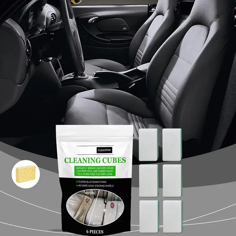 Car Cleaning Sponge 6X Reusable Powerful Wax Applicator Pad Car Sponge Interior Shoe Polish Sponge Leather Conditioner