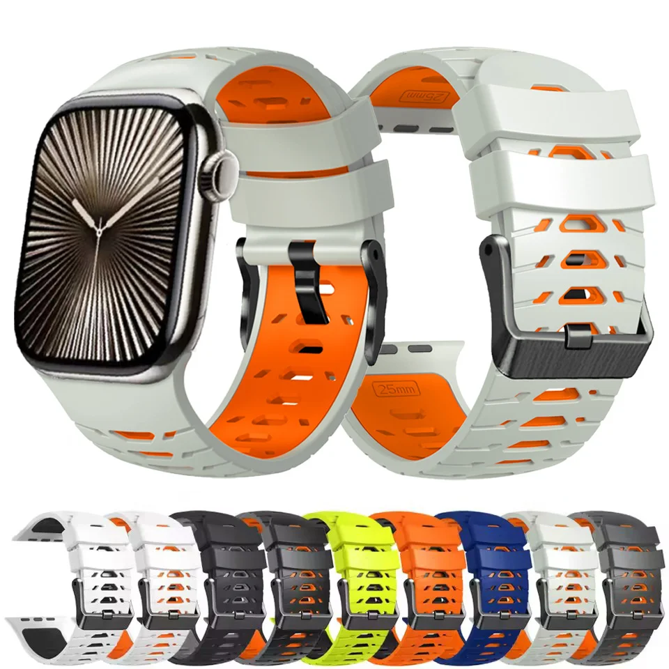 Silikonarmband für Apple Watch Band Ultra 2 49 46 45 44 42mm Armband für iWatch Series SE 11 10 9 8 7 6 5 4 3 2 1 Zubehör