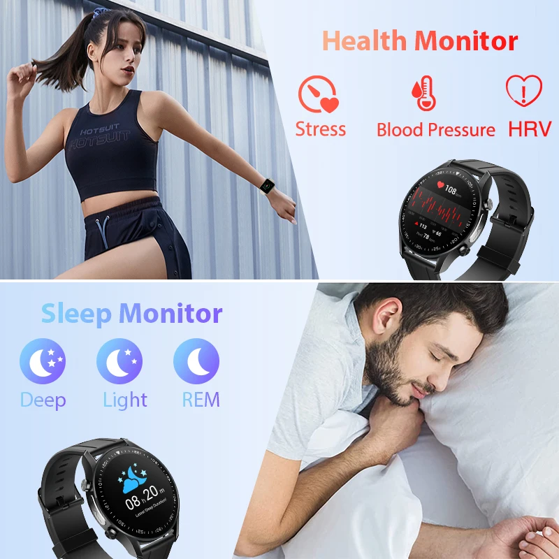 J-สไตล์ 2051E แฟชั่น AMOLED รอบรูปร่างกีฬากันน้ํา Android Bluetooth ECG PPG สุขภาพสมาร์ทนาฬิกา Smartwatch สําหรับผู้ชายผู้หญิง