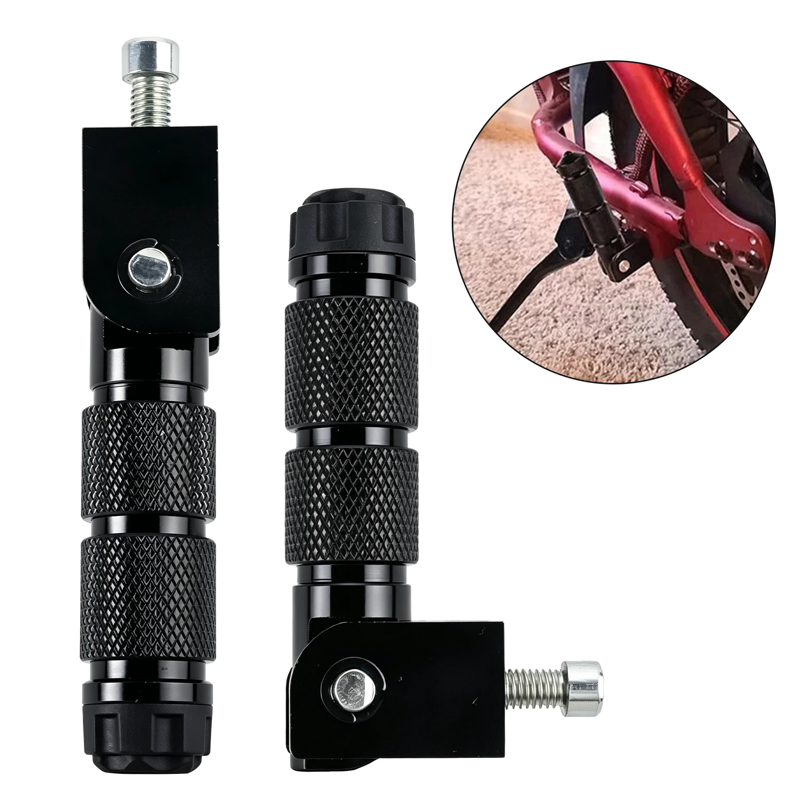 M8 Universal Motorcycle Foot Pegs for Ebike Folding Footpegs Foldable Electric Scooter Foot Rest Pedals for Bicycle Mini Bike