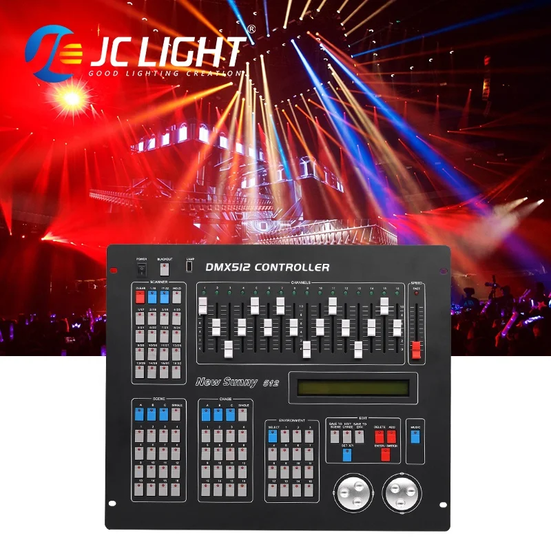 New Sunny 512 Dmx Lighting Console Manual Disco Party Stage Light Controller With Flight Case