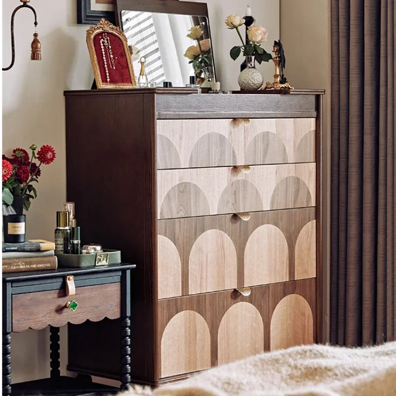 

Retro Storage Bedroom Tailstock Chest of Drawers Dressing Table Integrated Small Apartment Cosmetic Cabinet