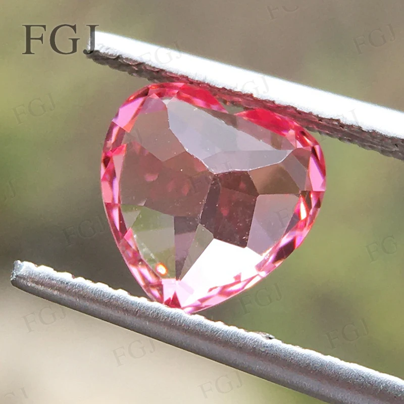 Heart Cut Lab Grown Padparadscha Sapphire With AGL Loose Gemstone Beads Sparkling For Wedding Christmas Pendant Rings Design DIY 5