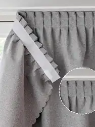 Sheer Curtain with Hook And Loop Fastener Korean Style Solid Color Creamy Panels Voile Curtain for Home Living Room Bedroom