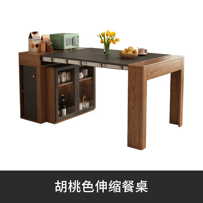 Nordic Retractable Dining Table And Chair Combination Simple Side Cabinet Multi-functional Small Apartment Folding Dining Table