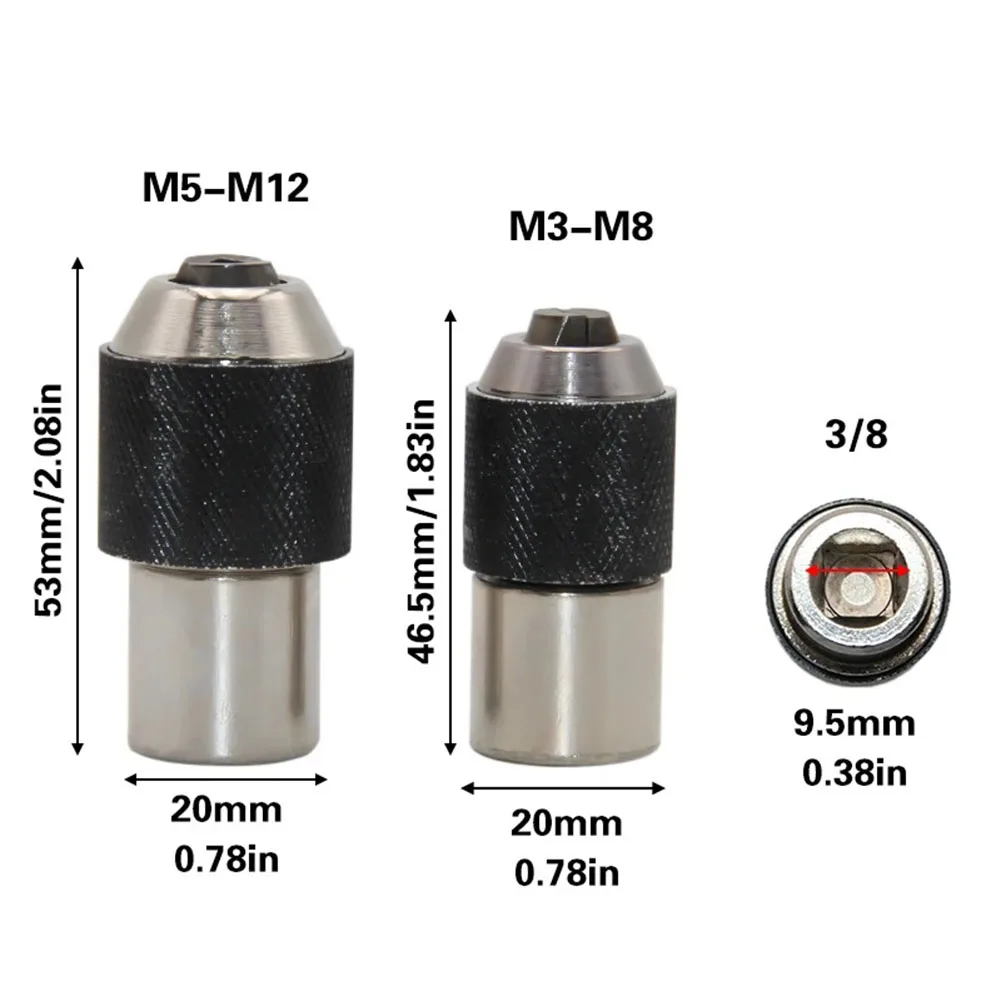 Tap Extractor Tool Tap Wrench Adapter For Automotive Repair Black Silver 3 8inch Ratchet Adapter Three-piece Set