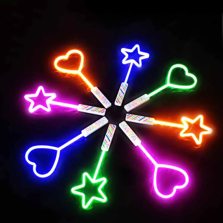 

Children Light-emitting Toys Creative Flash Large Stars Love Heart Magic Wand Toys LED Light-emitting Stick Birthday Party Gifts