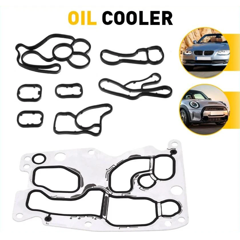 1set Car Oil Filter Housing Gaskets For Bmw Cooler & Heat Exchanger N47n N47s N57n N57s Oil Filter Housing Gasket Car Accessorie