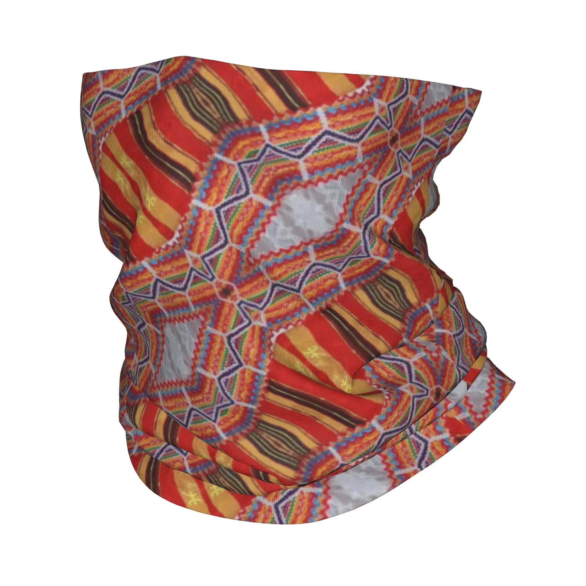 Kabyle Patterns Neck Gaiter Men Women UV Protection Winter Amazigh Carpet Berber Bandana Scarf for Cycling