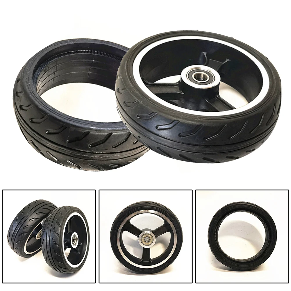 Tire Solid Wheel Tires Electric Scooter Outdoor Riding - Electric Scooter Rubber+Aluminum Alloy Electric Scooter Parts