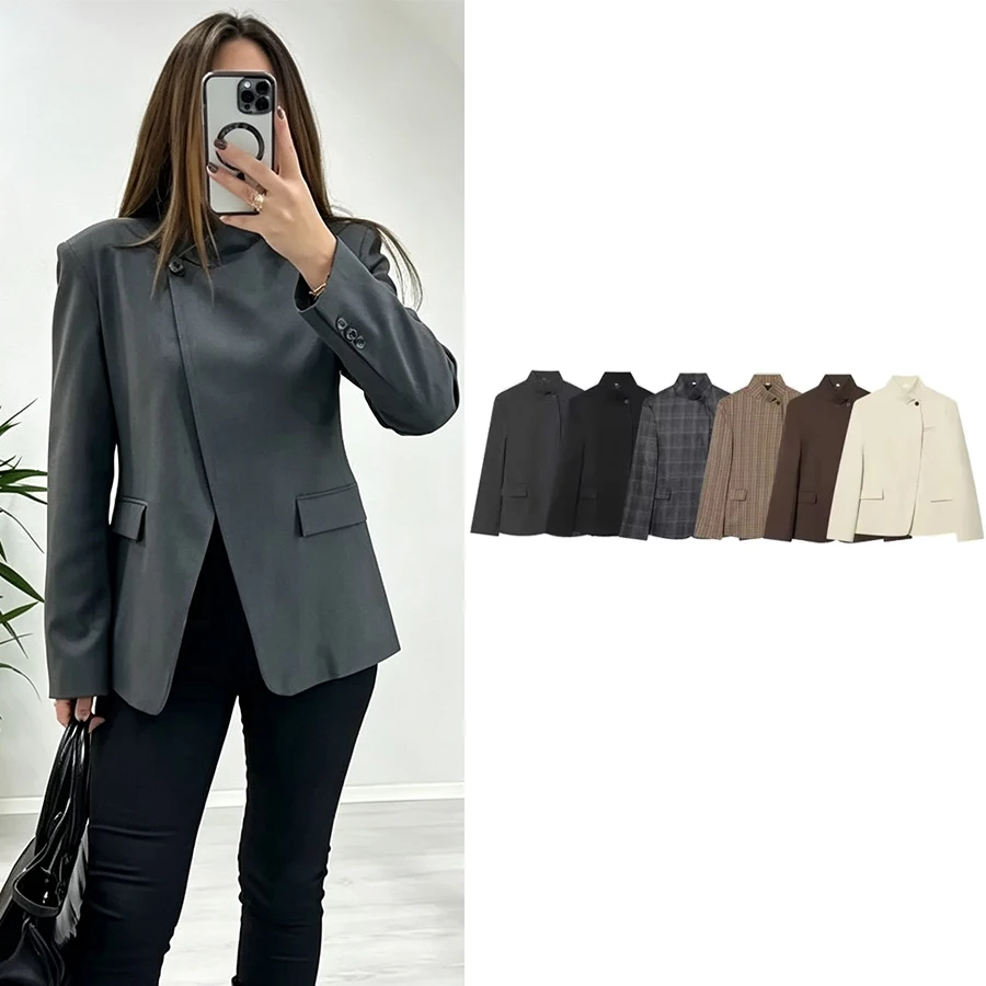 Women Autumn Office Blazers Chic Elegant Jackets Women Fashion Youth Travel Holiday Streets Warm Lady Coats