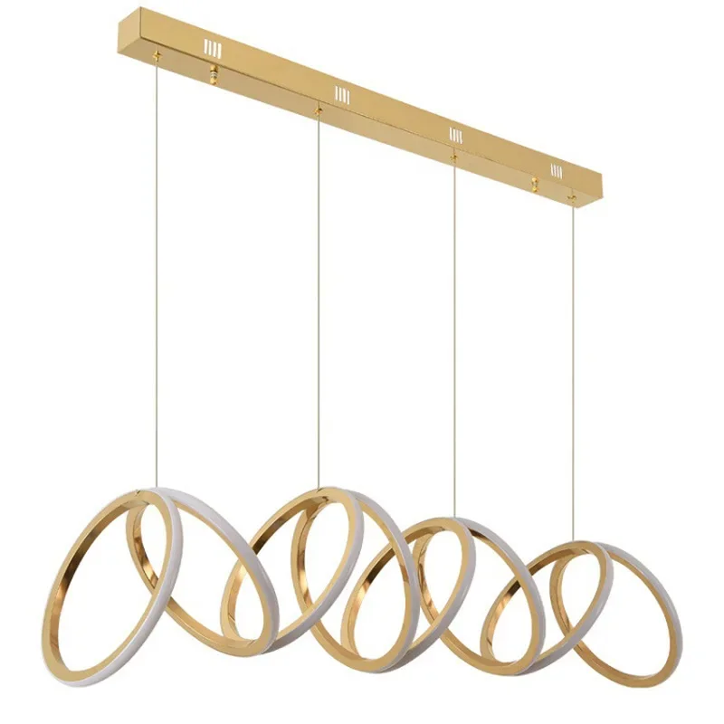 Primärfarbe 8 Kreise Ringkombination 1,2 Meter 8 Ringe Licht Luxus Restaurant Bar Kronleuchter