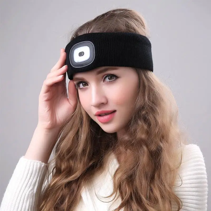 

X9FF LED Beanie Hat with Light Rechargeable Headlamp Cap Winter Warm Knitted Hats Headlight Flashlight Running Hiking Camping