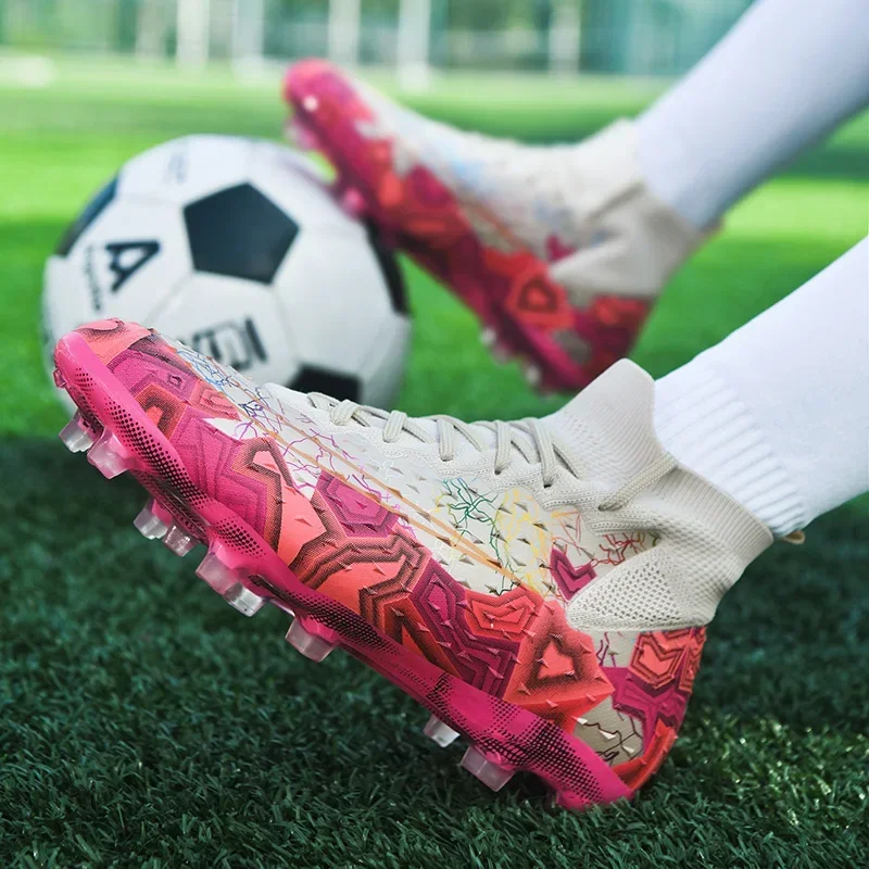 2024 Men's Soccer Shoes Large Size Ultralight Football Boots Boys Sneakers Non-Slip  Soccer Cleats Ankle Boots Unisex