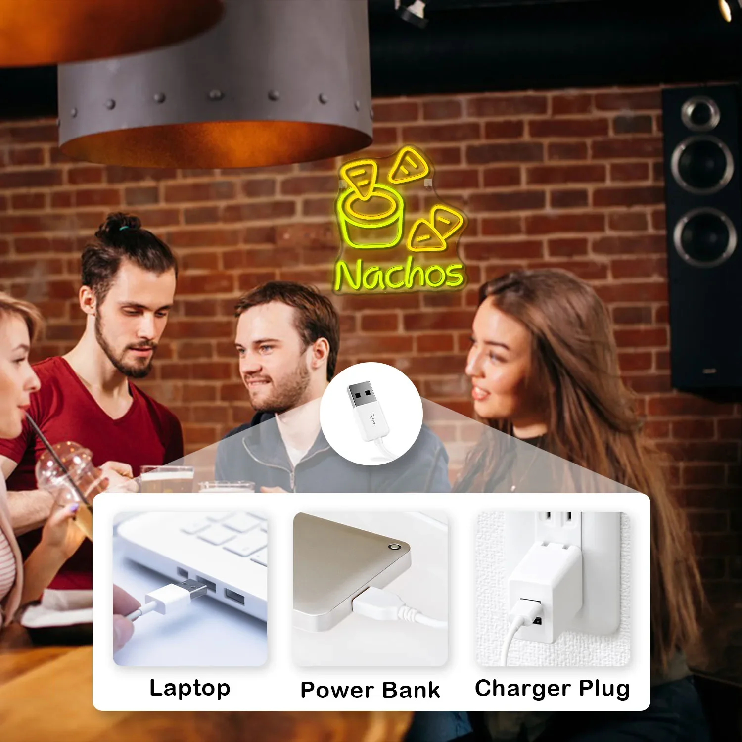 Nachos gelb USB angetrieben LED Leucht reklamen für Taco Shop Wand dekoration Büro Bar Restaurant Schlafzimmer einzigartiges Geschenk für geliebte