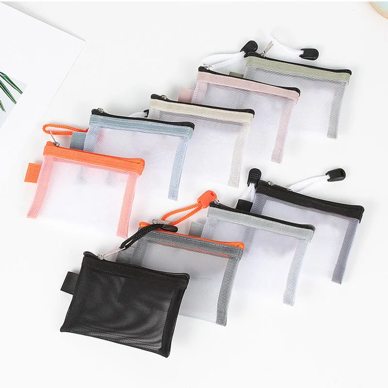 

Mini Transparent Coin Purse Nylon Mesh Credit Card Bag Case Business Bus ID Card Organizer Lipstick Earphone Key Storage Pouch