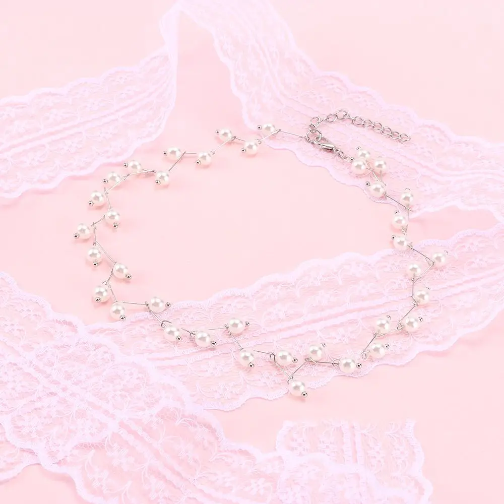 Collier de clavicule de perle simulée pour femme, bijoux féminins élégants, mariage, mariée