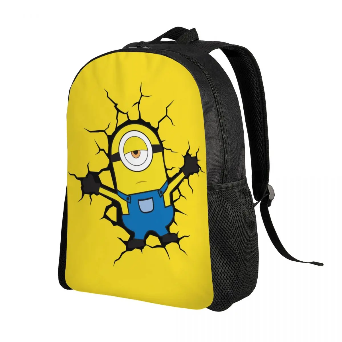 Custom Minions Broke The Wall Backpack for Men Women College School Students Bookbag Fits 15 Inch Laptop Bags