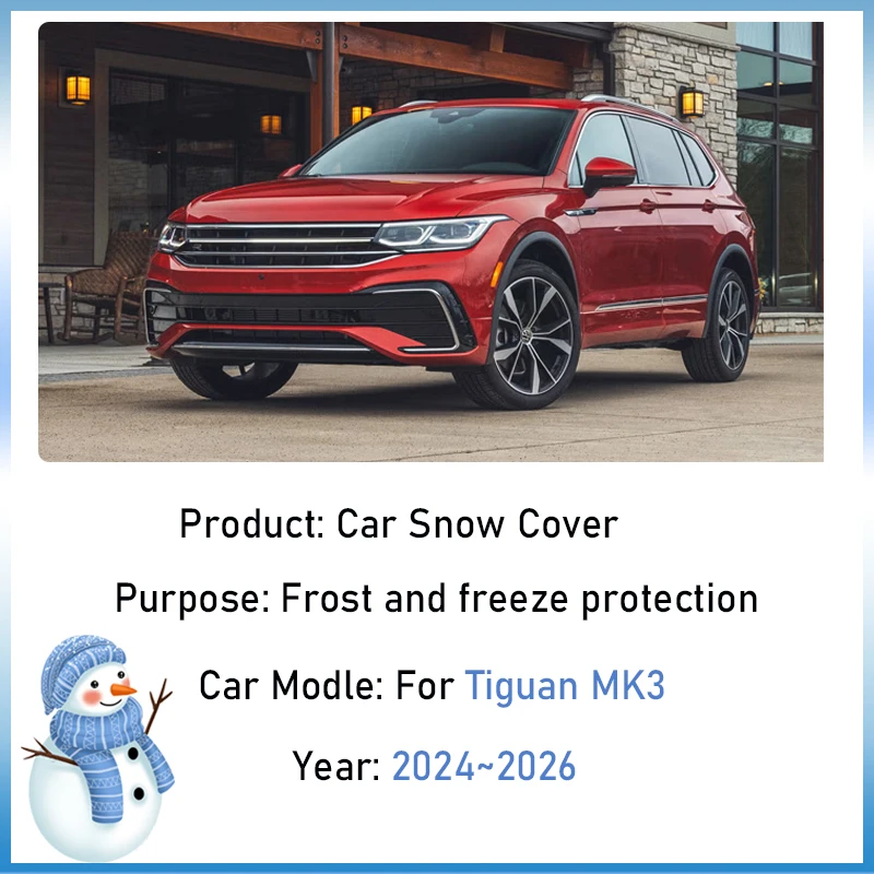 Winter Car Snow Cover For Volkswagen VW Tiguan R-Line L MK3 2024~2026 Anti-Freeze Shield Front Windshield Sunshade Accessories