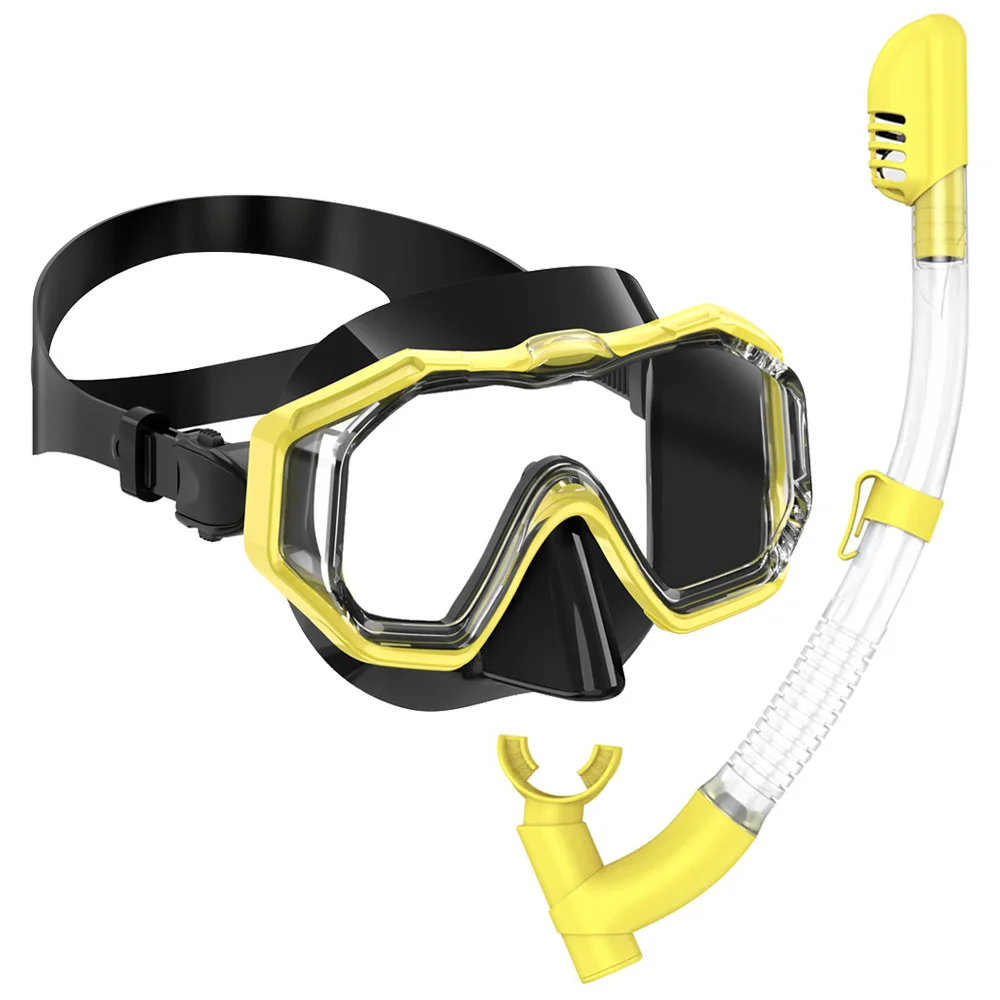 Schnorchelmasken-Set, Tauchen, Schwimmbrille, 3 Fenster, Panorama, Weitsicht, HD, Trockenoberteil, Anti-Leck, Antibeschlag, für Erwachsene und Kinder – Detail 17