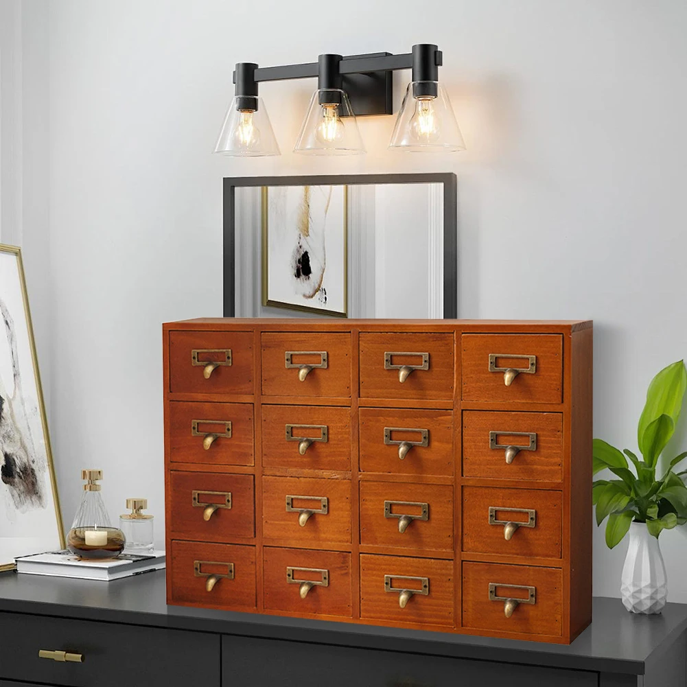 

Desk Drawer Organizer with 16 Drawers Card Catalog Cabinet Multifunction Wooden Storage Box for Home Office Bedroom Decoration