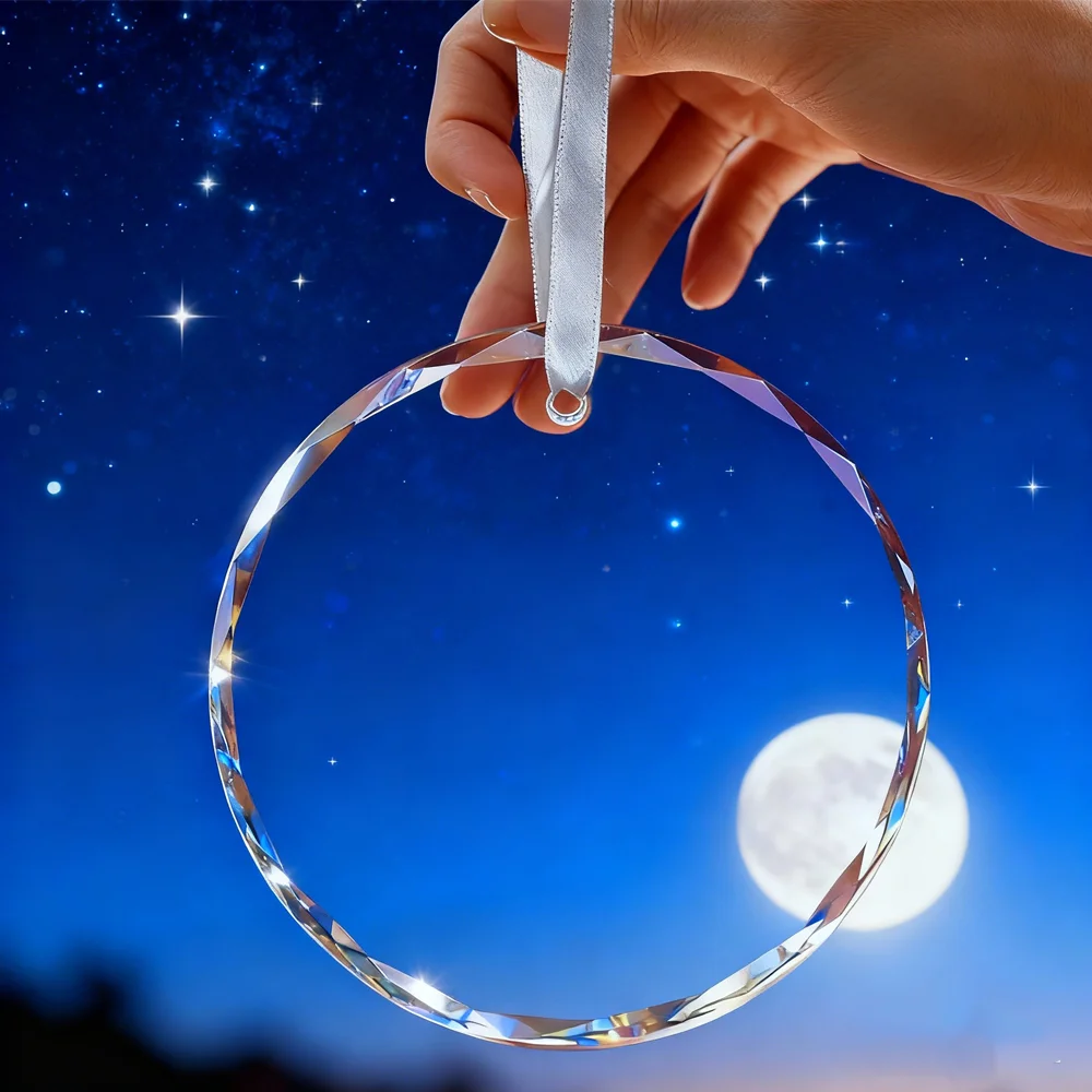 مسطح ثنائي الأبعاد، زينة إعلان التاريخ المخصص لعام 2026 - تذكار زجاجي للحمل ( أيقونة) مع تصميم مشبك الصور - عيد الميلاد