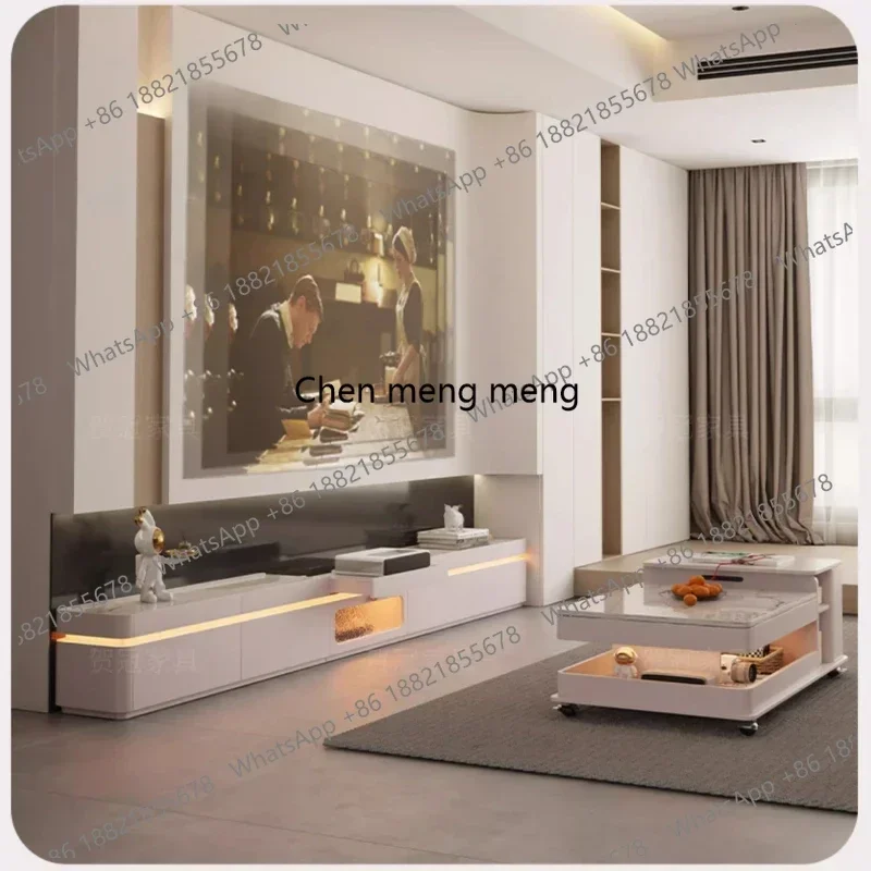 01A Tv Stand Living Room Modern Tv Stand Universal Led Lights Showcase Nordic Mueble Para Televisor Home Furniture Luxury Design