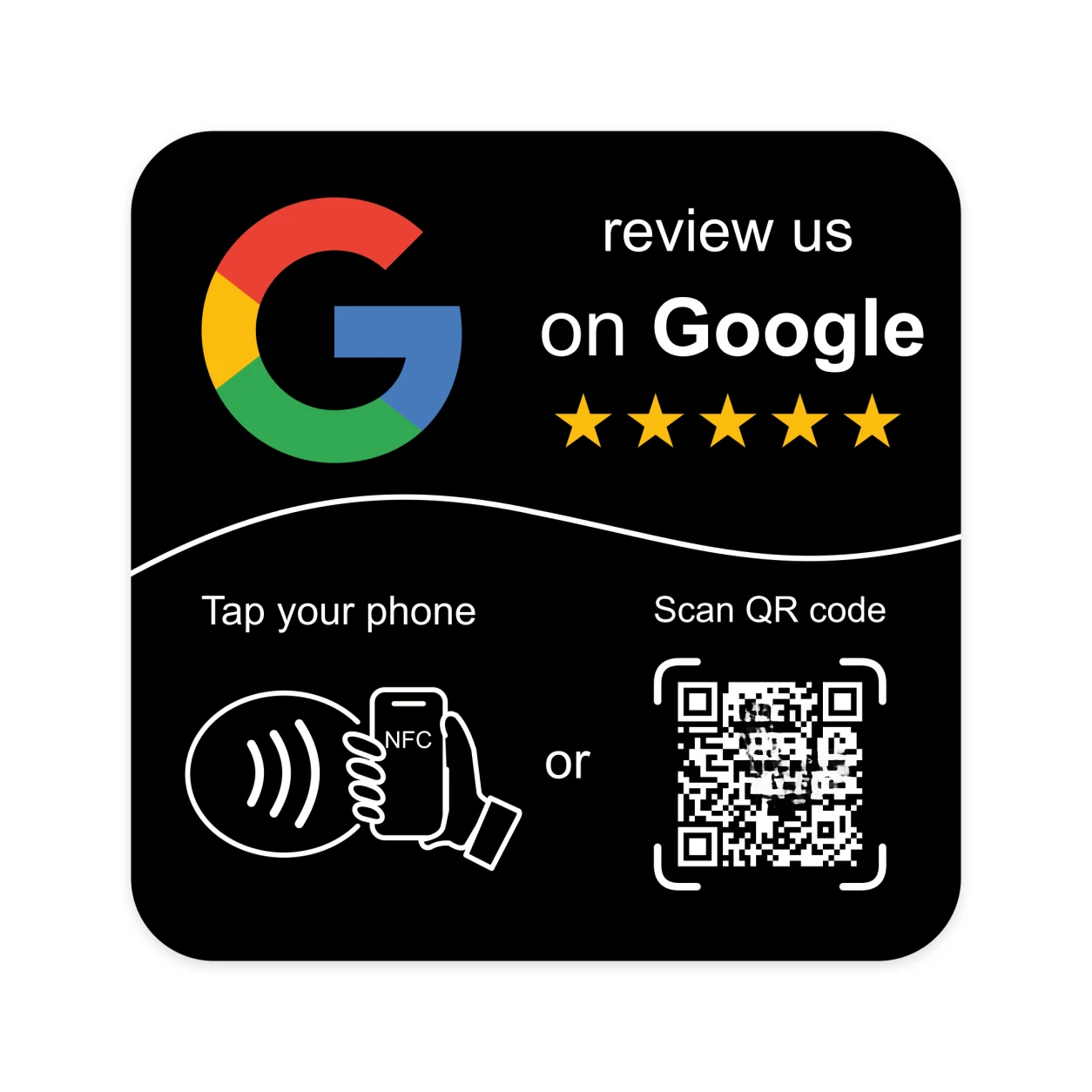 Google Comment Sticker NFC Acrylic Sticker with QR Code, Can Be Pasted for Comments Simple and Easy To Use for Business Feedback