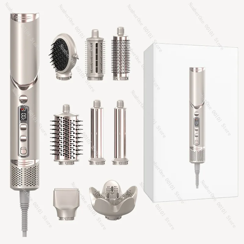 Foldable 8 in 1 Hot Air Brush High Speed Interchangeable Styling Heads 11W Rotating Hair Dryer Comb Multifunction Volumizer