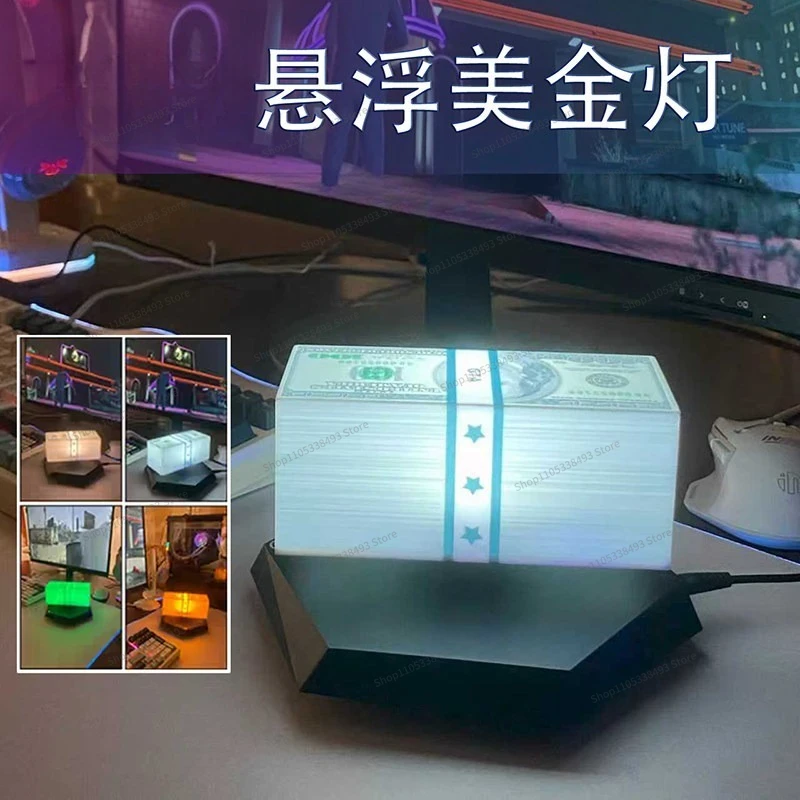 For Maglev Dollar Light Tabletop Ornament Grand Theft Auto Ambient Light Birthday Banknote Light