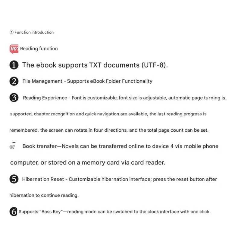 شاشة حبر قارئ الكتب الإلكترونية 2.9 بوصة قارئ راحة اليد الصغيرة ورق إلكتروني مخصص محمول 296x128 بكسل ساعة حماية العين