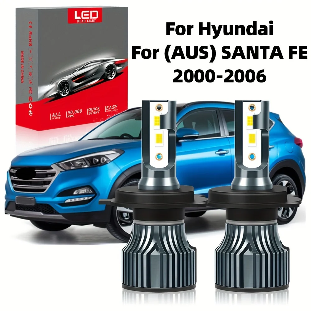 Fit For Hyundai (AUS) SANTA FE (2000-2006) Lamp High Low All In One 6000K White CSP Chip Very Fast Fan 27000LM Plug-N-Play