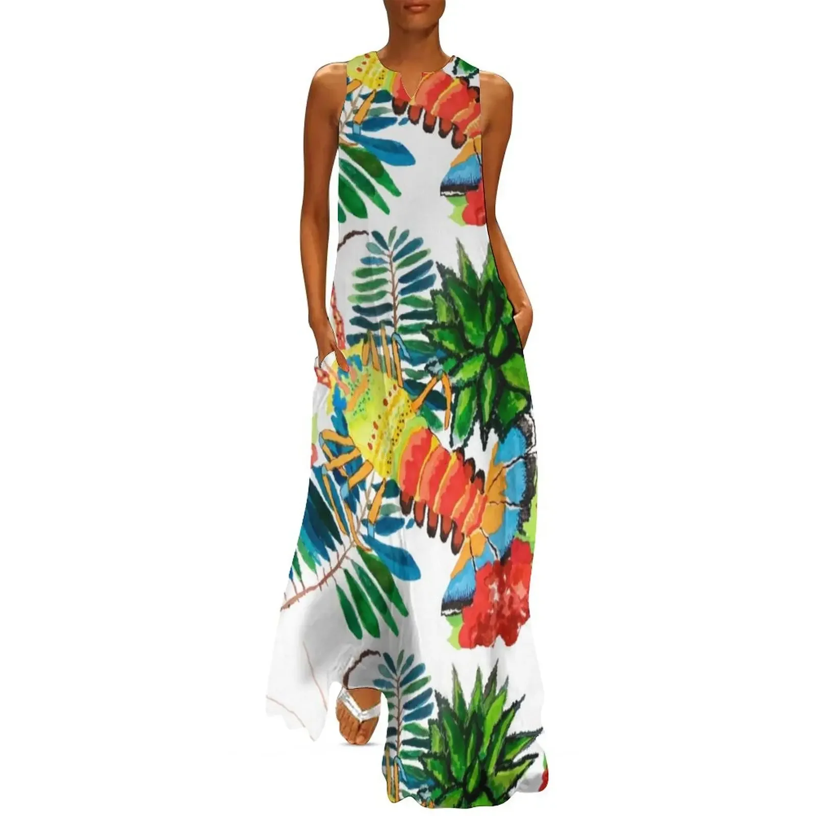 

Tropical Long Dress evening dress Bridesmaid dress woman